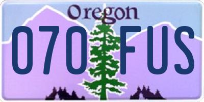 OR license plate 070FUS
