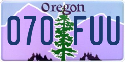 OR license plate 070FUU