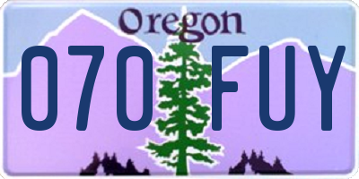 OR license plate 070FUY