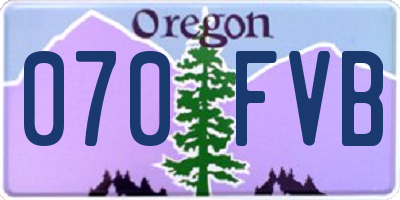 OR license plate 070FVB