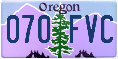 OR license plate 070FVC