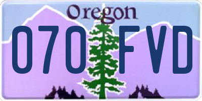 OR license plate 070FVD