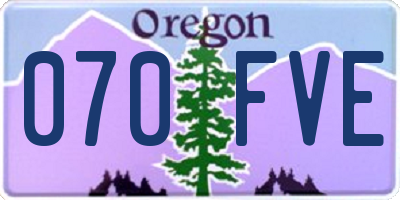 OR license plate 070FVE