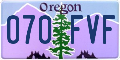 OR license plate 070FVF