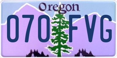 OR license plate 070FVG