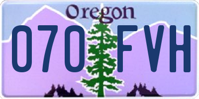 OR license plate 070FVH