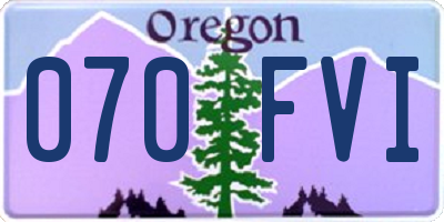 OR license plate 070FVI