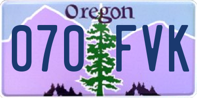 OR license plate 070FVK