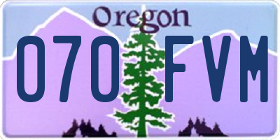 OR license plate 070FVM