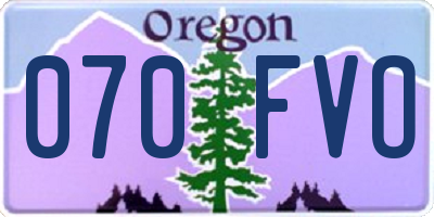 OR license plate 070FVO