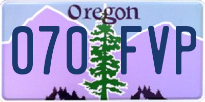 OR license plate 070FVP