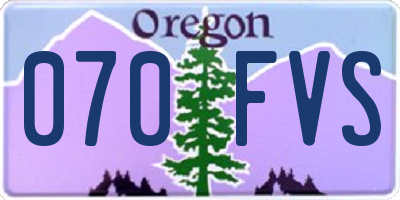 OR license plate 070FVS