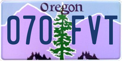 OR license plate 070FVT