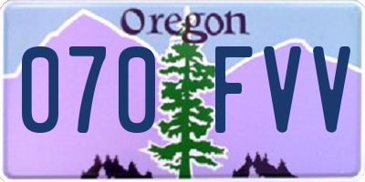 OR license plate 070FVV