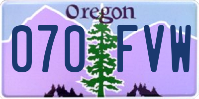 OR license plate 070FVW
