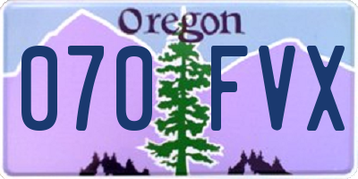 OR license plate 070FVX