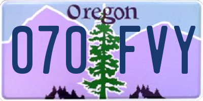 OR license plate 070FVY