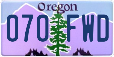 OR license plate 070FWD