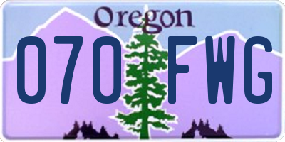 OR license plate 070FWG