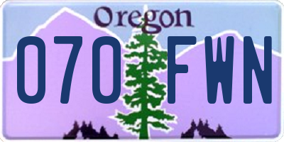 OR license plate 070FWN