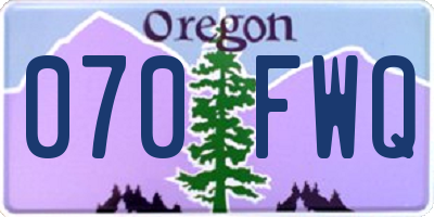 OR license plate 070FWQ