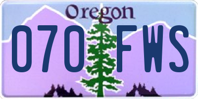 OR license plate 070FWS