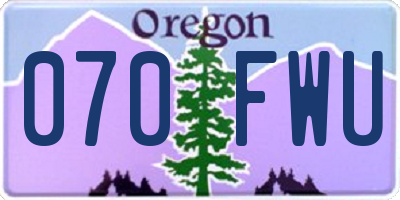 OR license plate 070FWU
