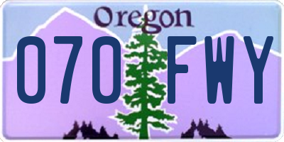 OR license plate 070FWY