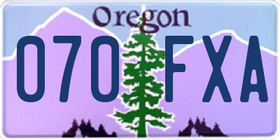 OR license plate 070FXA