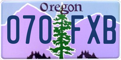 OR license plate 070FXB