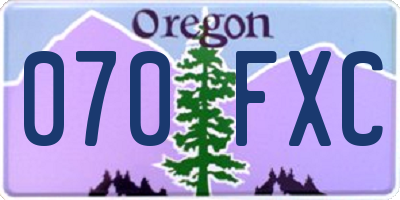 OR license plate 070FXC