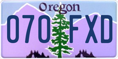 OR license plate 070FXD