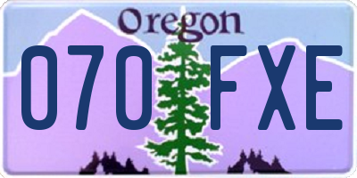 OR license plate 070FXE