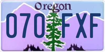 OR license plate 070FXF