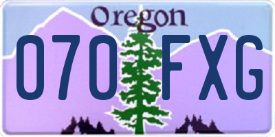 OR license plate 070FXG