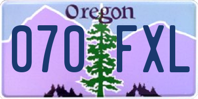 OR license plate 070FXL