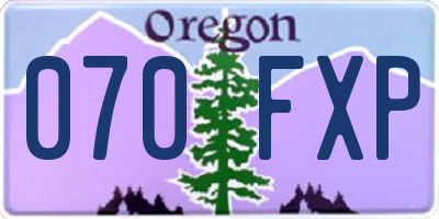 OR license plate 070FXP