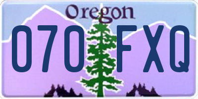 OR license plate 070FXQ