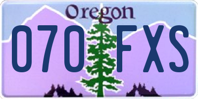 OR license plate 070FXS