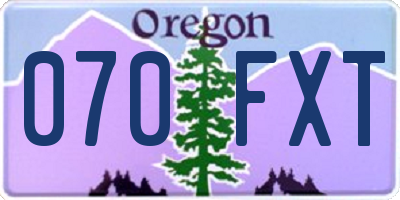 OR license plate 070FXT
