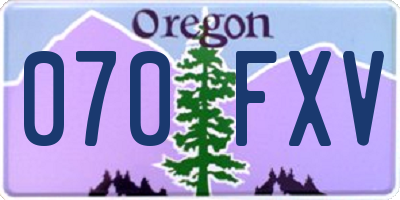 OR license plate 070FXV