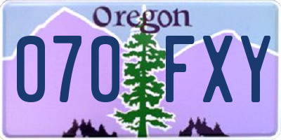 OR license plate 070FXY