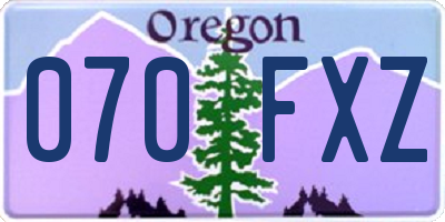 OR license plate 070FXZ