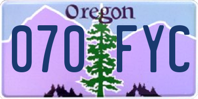 OR license plate 070FYC