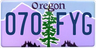 OR license plate 070FYG