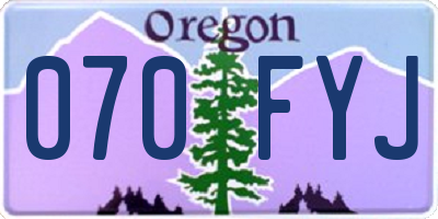 OR license plate 070FYJ