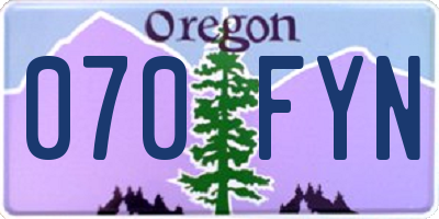 OR license plate 070FYN