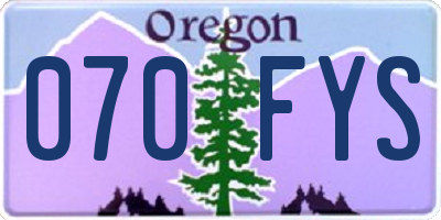 OR license plate 070FYS