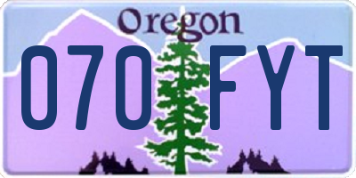 OR license plate 070FYT