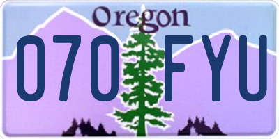 OR license plate 070FYU